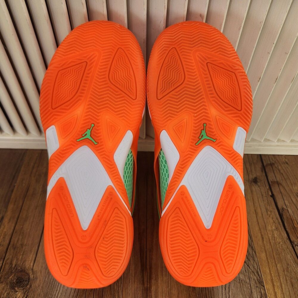Air Jordan Heir Basketball Sneakers Men's 8 Orange Pulse Ghost Green FQ3858-800 - Picture 7 of 13